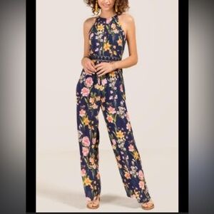 Old Navy Floral Navy Women's Jumpsuit